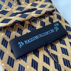 Massimo Bizzocchi Gold Pattern Mens Tie